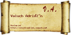 Valuch Adrián névjegykártya